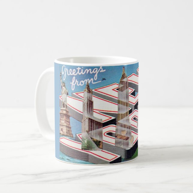 New York Vintage Landmarks Tasse (Vorderseite Links)