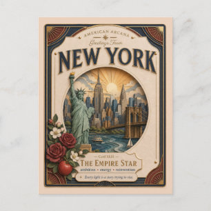 New York Vintage Paper Cut American Arcana Postkarte