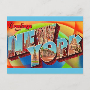 New York Vintage-Postkarte Postkarte