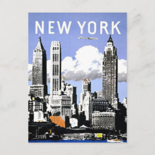 New York Vintage Reise Postkarte
