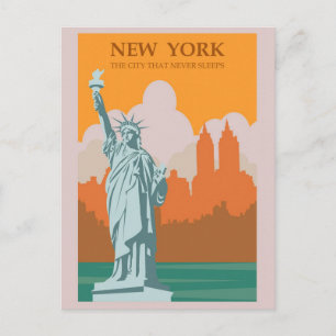 New York Vintage Reisepostkarte Postkarte