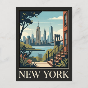 New York Vintage Retro Reise Postkarte