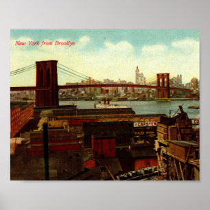 New York von Brooklyn, Vintage Poster