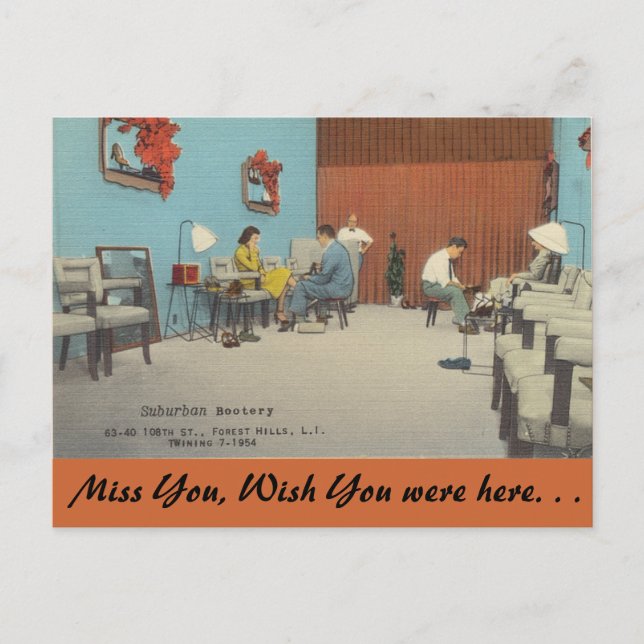 New York, Vorstadt Bootery, Forest Hills Postkarte (Vorderseite)