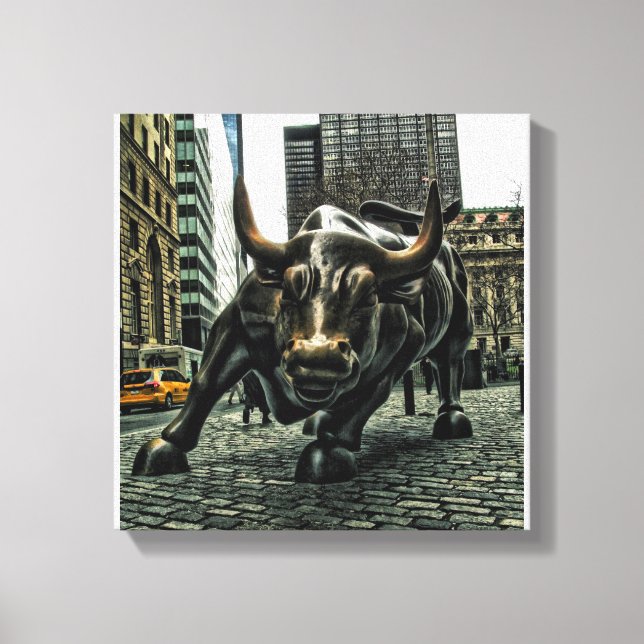 New York Wall Street Bull zur Leinwand (Vorderseite)