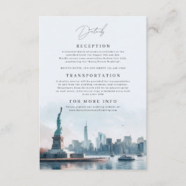 New York Watercolor Illustration Skyline Wedding Begleitkarte
