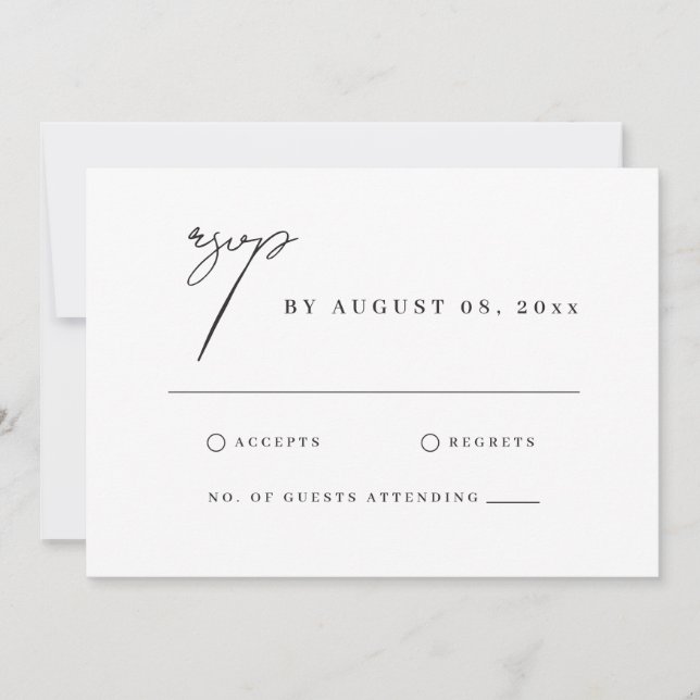 New York Watercolor Illustration Wedding RSVP Karte (Vorderseite)