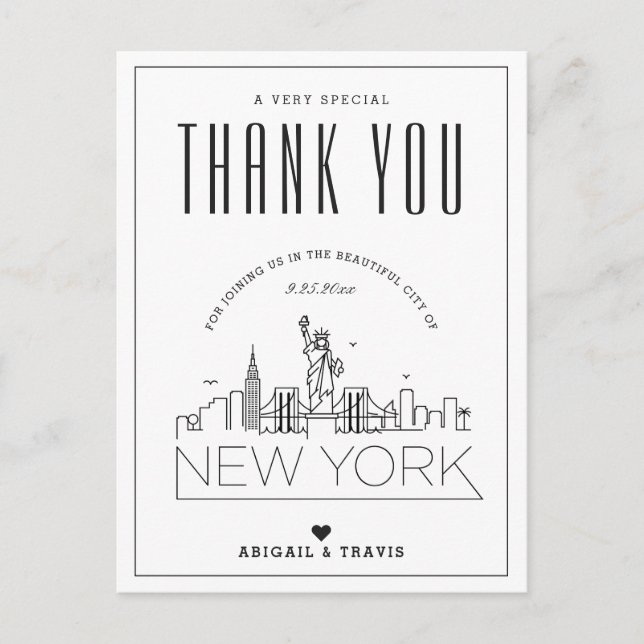 New York Wedding | Danke, dass du gekommen bist! P Postkarte (Vorderseite)
