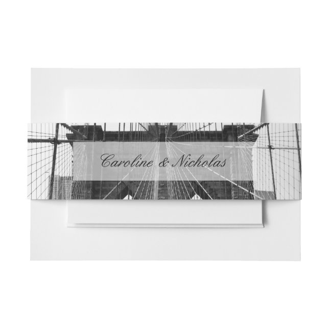 New York Wedding NYC Brooklyn Bridge Einladungsbanderole (Vorderseite Beispiel)