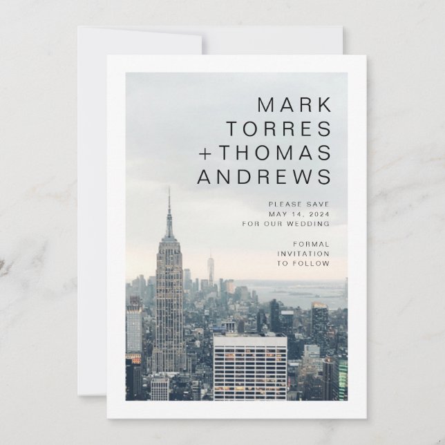New York Wedding Save the Date Einladung (Vorderseite)