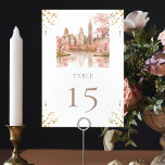 New York Wedding Tischnummer<br><div class="desc">New Yorker Hochzeit in Urlaubsort Dusty Pink Watercolor Design. Matching Produkte finden Sie in der New York Wedding Kollektion.</div>