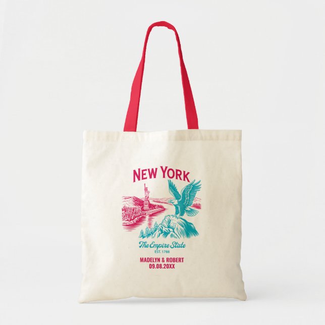 New York Wedding Welcome Bag, Staat Liebe Tragetasche (Vorne)