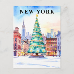 New York Weihnachtsbaum Winter Reise Postkarte