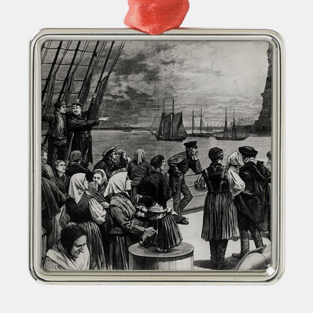 New York - Willkommen zum Land der Freiheit Silbernes Ornament (Vorne)