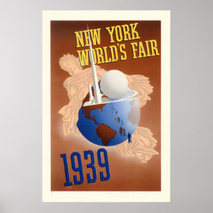 New York World's Fair 1939 Klassiker NYC Retro Poster