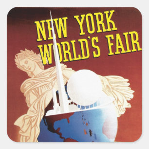 New York World's Fair (Globus) Quadratischer Aufkleber