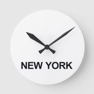 NEW YORK WORLDWIR TIMEZONE CLOCK SET RUNDE WANDUHR