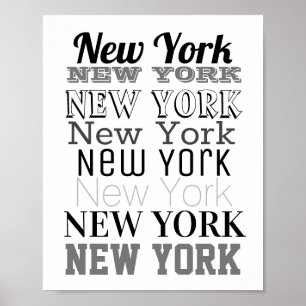 New York Wort Art Typografy Poster Moderne