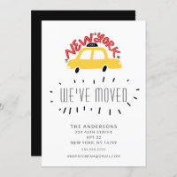New York Yellow Cab Moving Announcement Card