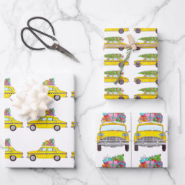 New York Yellow Cab Taxi Weihnachtsgeschenke Geschenkpapier Set
