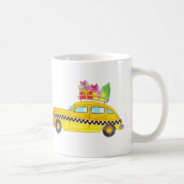 New York Yellow Cab Taxi Weihnachtsgeschenke Kaffeetasse (Rechts)