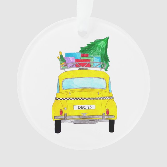 New York Yellow Cab Taxi Weihnachtsgeschenke Ornament (Vorderseite)