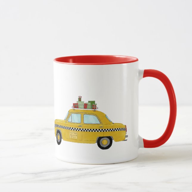 New York Yellow Cab Taxi Weihnachtsgeschenke Tasse (Rechts)