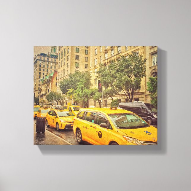 New York Yellow Cabs Leinwanddruck (Vorderseite)