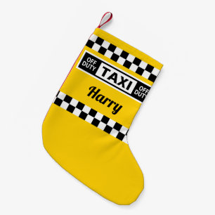 New York Yellow Taxi Fahrer ab Dienst Kleiner Weihnachtsstrumpf