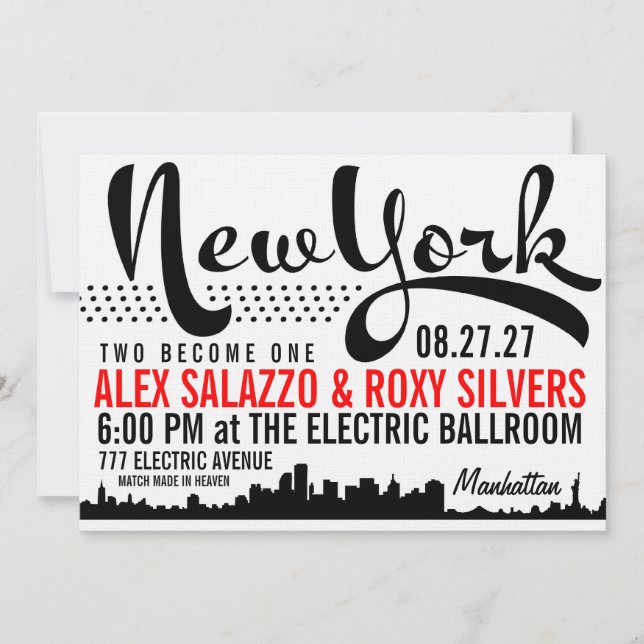 NEW YORK Zieleinladung Einladung (Vorderseite)