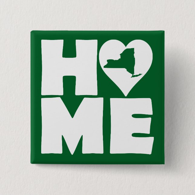 New York Zuhause Heart Staat Button Abzeichen Butt (Vorderseite)