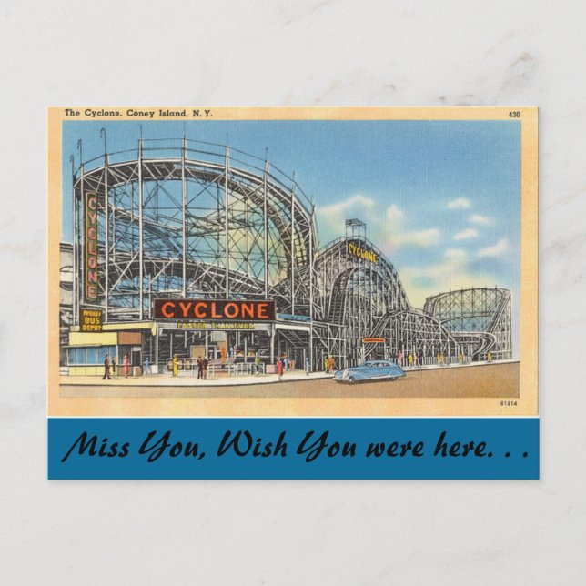 New York, Zyklon, Coney Island Postkarte (Vorderseite)