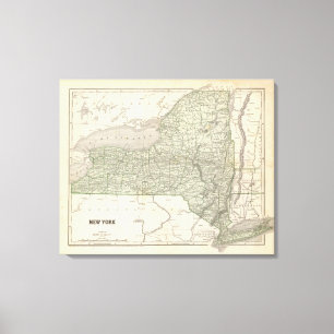 New- Yorkatlas-Karte Leinwanddruck