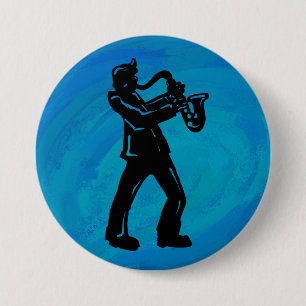New- YorkBoogie-NachtSaxophon-Blau Button