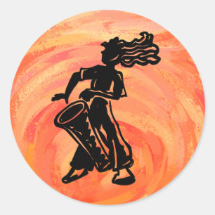 New- YorkBoogie-Nachttrommel-Orange Runder Aufkleber