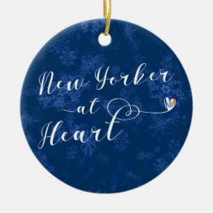 New Yorker at Heart Holiday Decoration, NYC Keramik Ornament