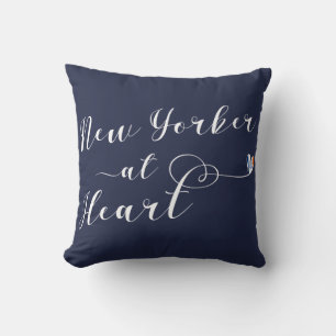 New Yorker at Heart Throw Cushion, NYC Kissen
