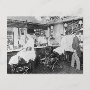 New Yorker Barbierladen, 1895 Postkarte