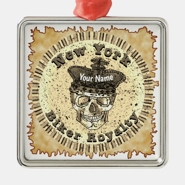 New Yorker Biker Ornament Aus Metall (Vorne)
