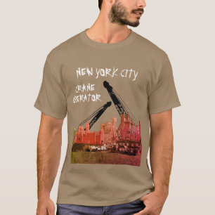 New Yorker City Crane Operator Skyline-Comic der 1 T-Shirt
