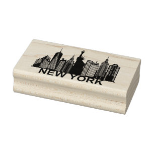 New Yorker City Silhouette Gummistempel