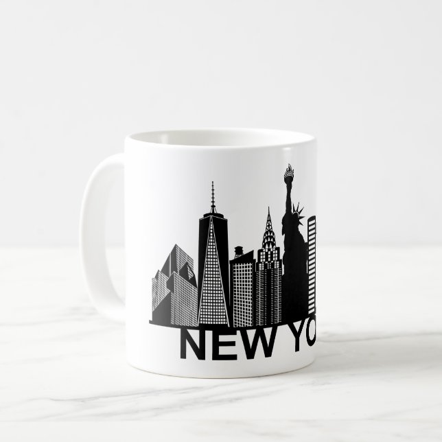 New Yorker City Silhouette Kaffeetasse (Vorderseite Links)