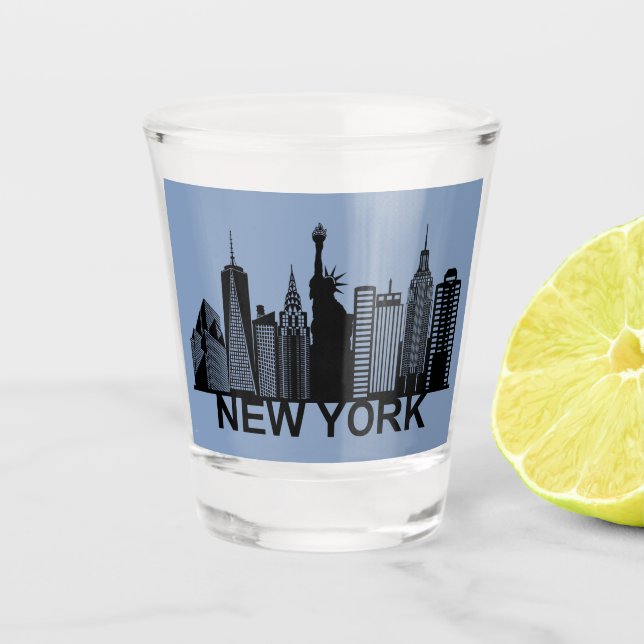 New Yorker City Silhouette Schnapsglas (Vorderseite)