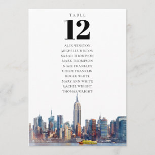 New Yorker City Tischnummer Seekarte