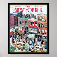 New Yorker Cover of Daily Life in New York