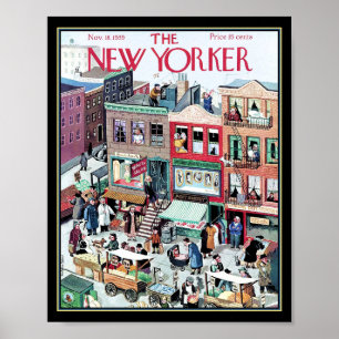 New Yorker Cover of Daily Life in New York Poster