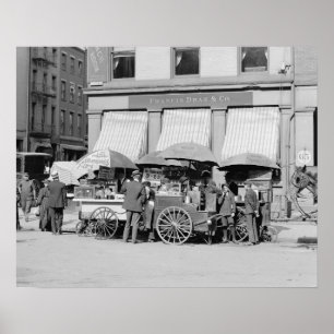 New Yorker Essenskarren, 1906. Altes Foto Poster