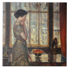 New Yorker Fenster im Winter (von Childe Hassam) Fliese