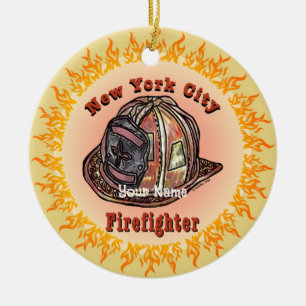 New Yorker Feuerwehrschmuck Keramik Ornament
