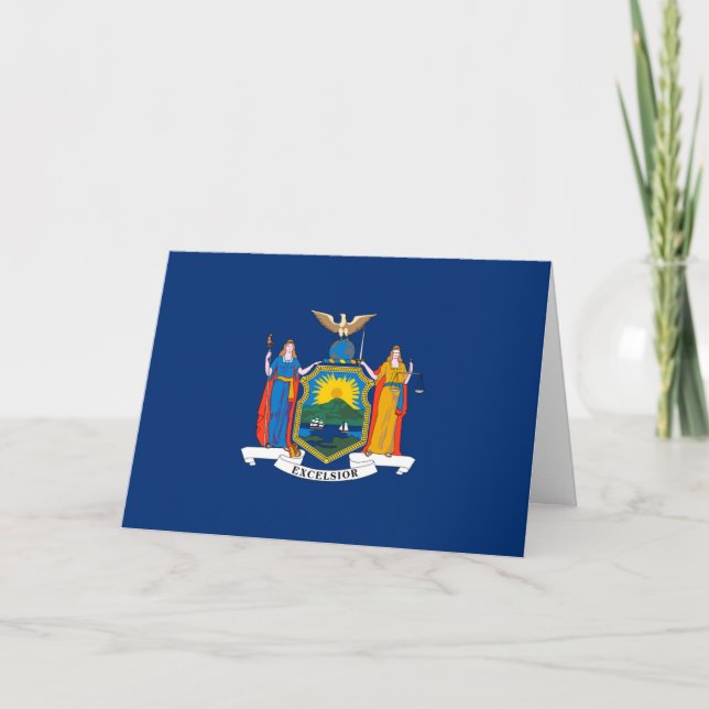 New Yorker Flag, Flag of New York Karte (Vorderseite)